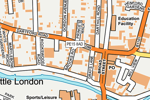 PE15 8AD map - OS OpenMap – Local (Ordnance Survey)