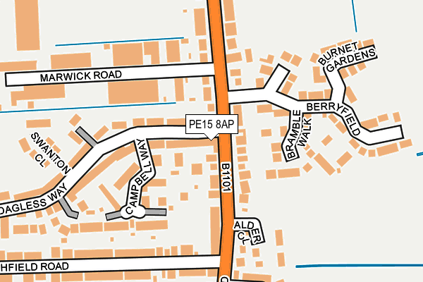 PE15 8AP map - OS OpenMap – Local (Ordnance Survey)