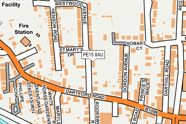 PE15 8AU map - OS OpenMap – Local (Ordnance Survey)