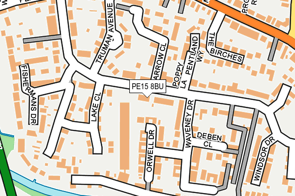 PE15 8BU map - OS OpenMap – Local (Ordnance Survey)