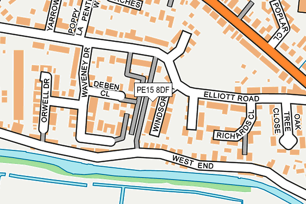 PE15 8DF map - OS OpenMap – Local (Ordnance Survey)