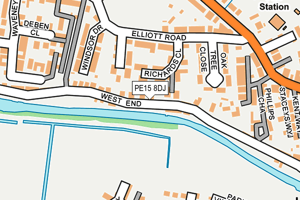 PE15 8DJ map - OS OpenMap – Local (Ordnance Survey)