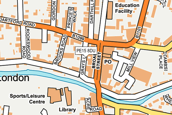 PE15 8DU map - OS OpenMap – Local (Ordnance Survey)