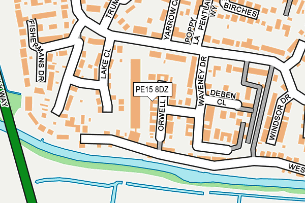 PE15 8DZ map - OS OpenMap – Local (Ordnance Survey)