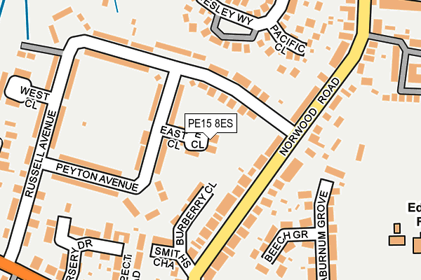 PE15 8ES map - OS OpenMap – Local (Ordnance Survey)