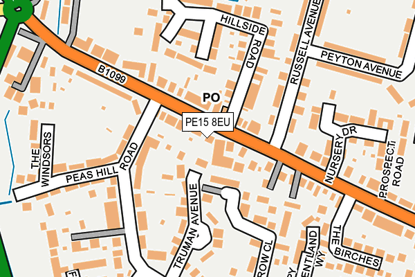 PE15 8EU map - OS OpenMap – Local (Ordnance Survey)