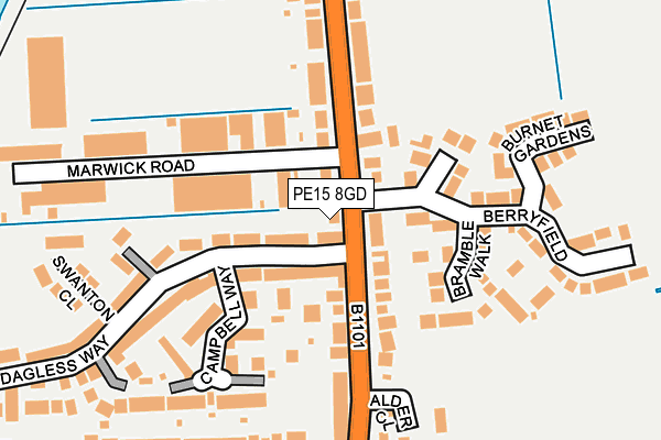 PE15 8GD map - OS OpenMap – Local (Ordnance Survey)