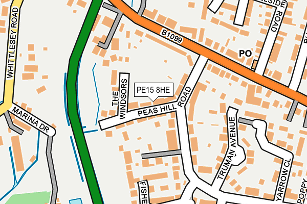 PE15 8HE map - OS OpenMap – Local (Ordnance Survey)