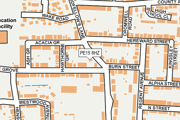 PE15 8HZ map - OS OpenMap – Local (Ordnance Survey)