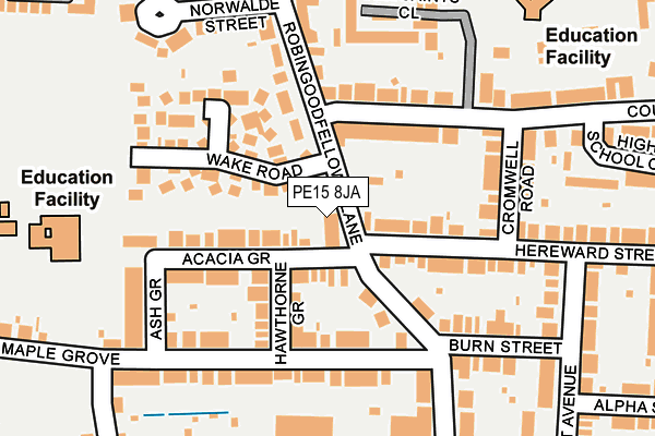 PE15 8JA map - OS OpenMap – Local (Ordnance Survey)