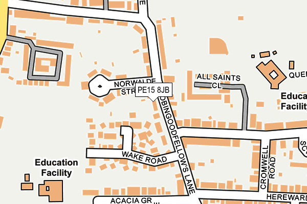 PE15 8JB map - OS OpenMap – Local (Ordnance Survey)