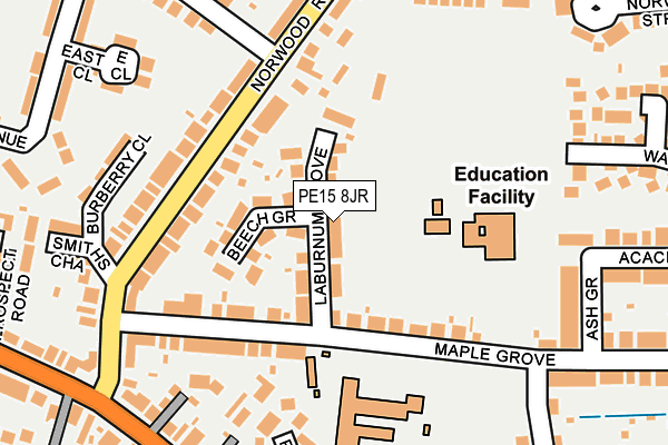 PE15 8JR map - OS OpenMap – Local (Ordnance Survey)