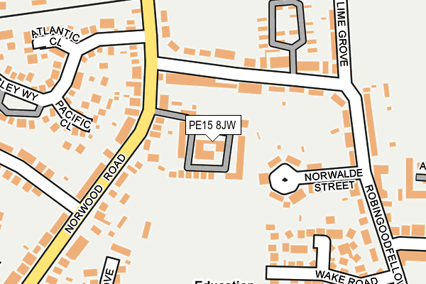 PE15 8JW map - OS OpenMap – Local (Ordnance Survey)