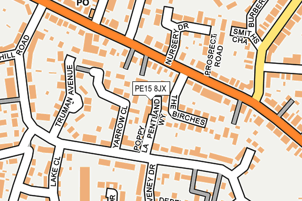 PE15 8JX map - OS OpenMap – Local (Ordnance Survey)
