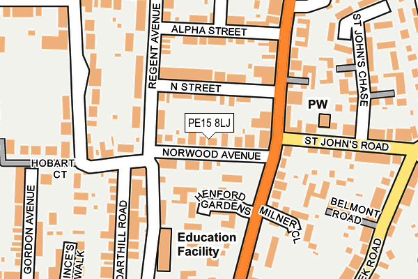 PE15 8LJ map - OS OpenMap – Local (Ordnance Survey)