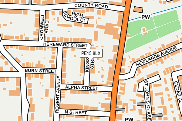 PE15 8LX map - OS OpenMap – Local (Ordnance Survey)