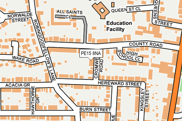 PE15 8NA map - OS OpenMap – Local (Ordnance Survey)