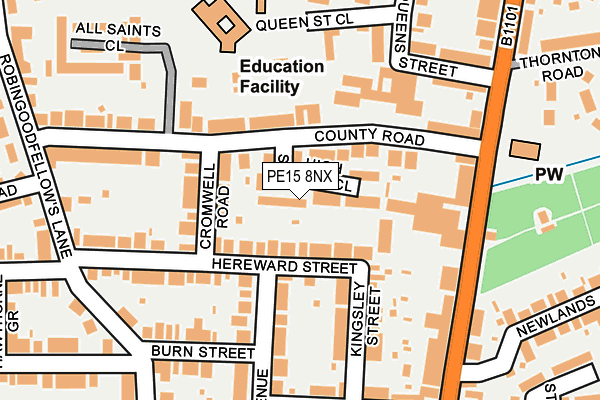 PE15 8NX map - OS OpenMap – Local (Ordnance Survey)