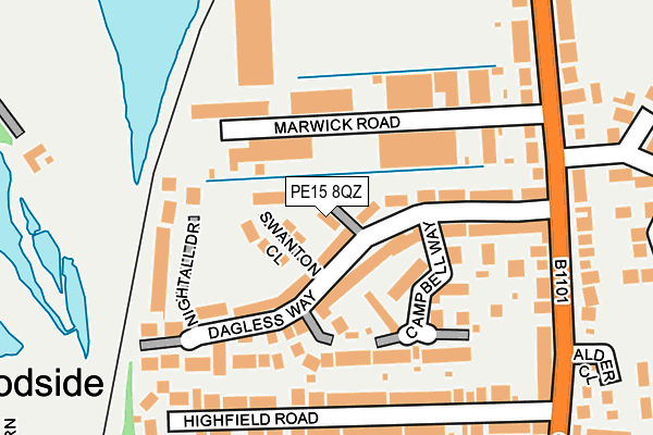 PE15 8QZ map - OS OpenMap – Local (Ordnance Survey)