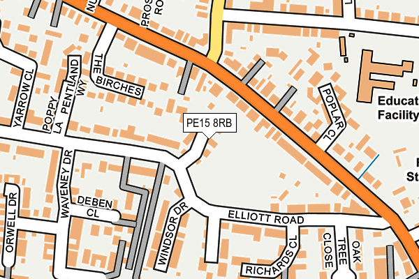 PE15 8RB map - OS OpenMap – Local (Ordnance Survey)