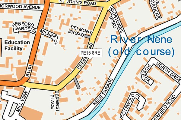 PE15 8RE map - OS OpenMap – Local (Ordnance Survey)