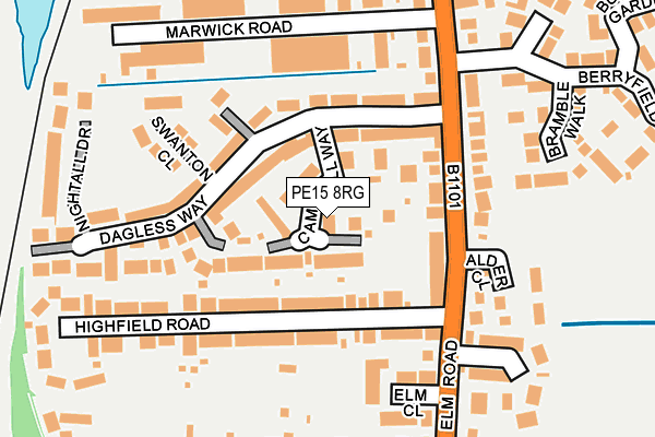 PE15 8RG map - OS OpenMap – Local (Ordnance Survey)