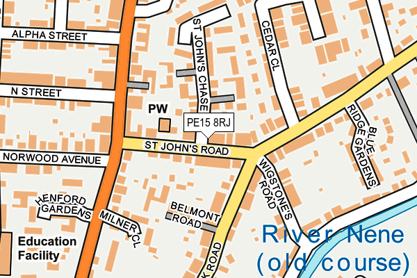 PE15 8RJ map - OS OpenMap – Local (Ordnance Survey)
