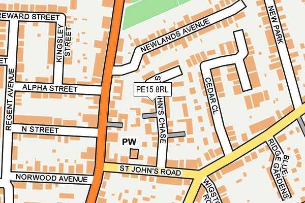 PE15 8RL map - OS OpenMap – Local (Ordnance Survey)