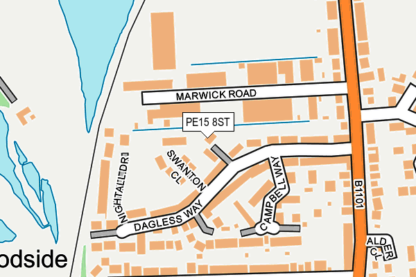 PE15 8ST map - OS OpenMap – Local (Ordnance Survey)