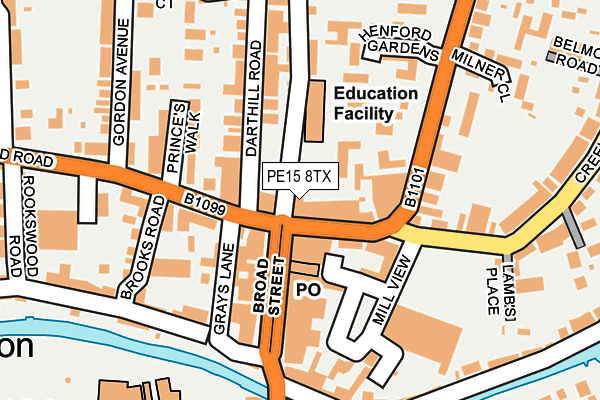 PE15 8TX map - OS OpenMap – Local (Ordnance Survey)