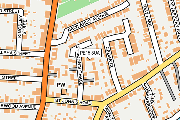 PE15 8UA map - OS OpenMap – Local (Ordnance Survey)