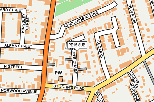 PE15 8UB map - OS OpenMap – Local (Ordnance Survey)