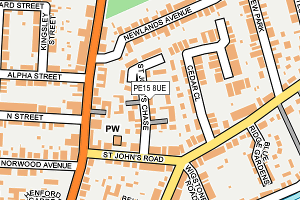 PE15 8UE map - OS OpenMap – Local (Ordnance Survey)