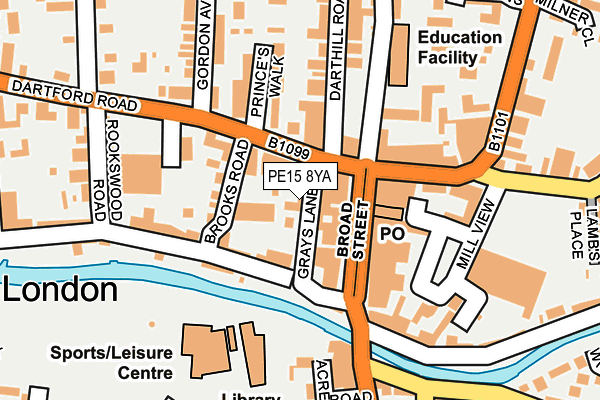 PE15 8YA map - OS OpenMap – Local (Ordnance Survey)