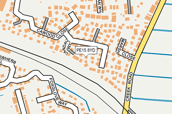 PE15 8YD map - OS OpenMap – Local (Ordnance Survey)
