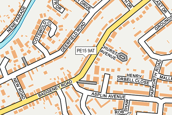 PE15 9AT map - OS OpenMap – Local (Ordnance Survey)