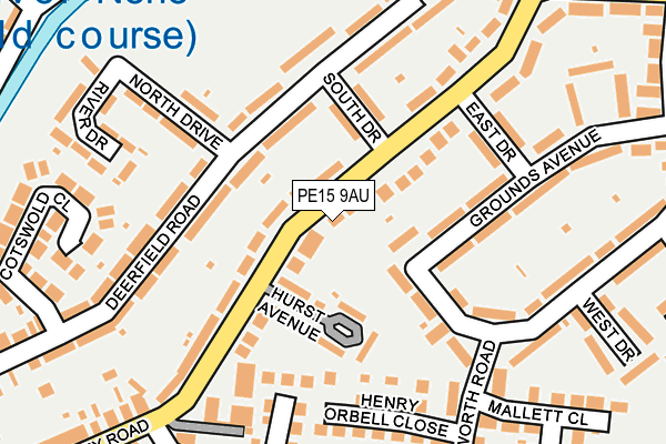 PE15 9AU map - OS OpenMap – Local (Ordnance Survey)