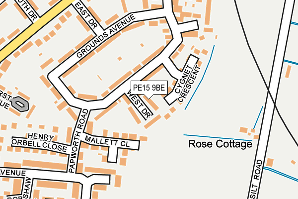 PE15 9BE map - OS OpenMap – Local (Ordnance Survey)