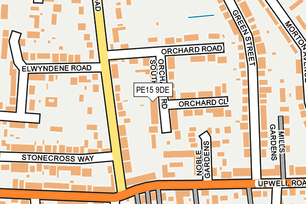 PE15 9DE map - OS OpenMap – Local (Ordnance Survey)