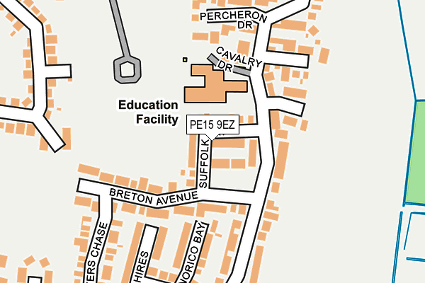 PE15 9EZ map - OS OpenMap – Local (Ordnance Survey)