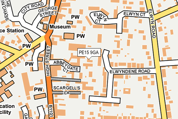 PE15 9GA map - OS OpenMap – Local (Ordnance Survey)