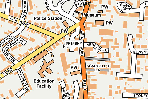 PE15 9HZ map - OS OpenMap – Local (Ordnance Survey)