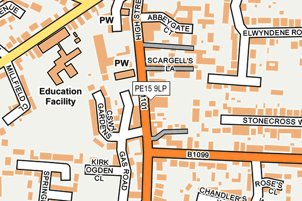 PE15 9LP map - OS OpenMap – Local (Ordnance Survey)