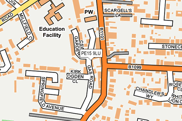 PE15 9LU map - OS OpenMap – Local (Ordnance Survey)