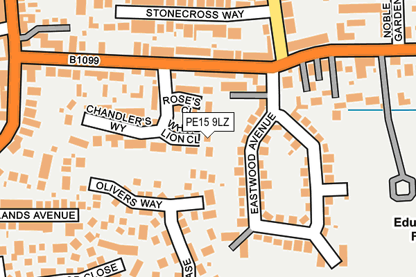 PE15 9LZ map - OS OpenMap – Local (Ordnance Survey)