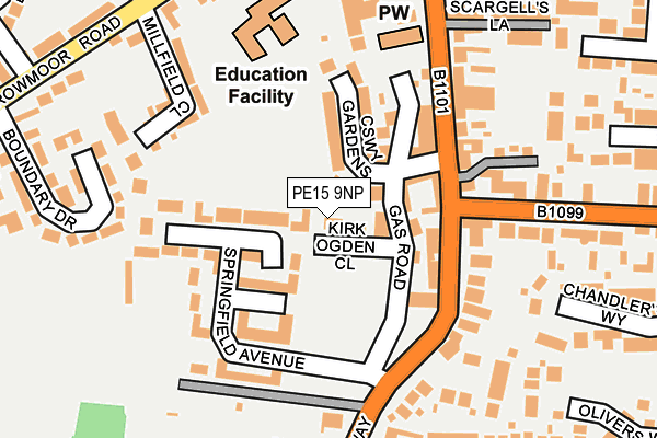 PE15 9NP map - OS OpenMap – Local (Ordnance Survey)