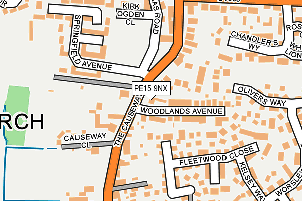 PE15 9NX map - OS OpenMap – Local (Ordnance Survey)