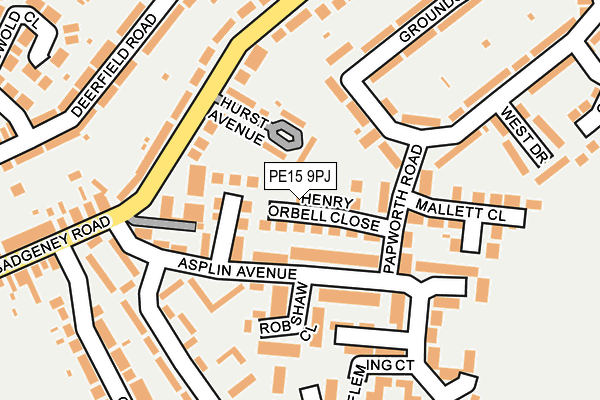 PE15 9PJ map - OS OpenMap – Local (Ordnance Survey)