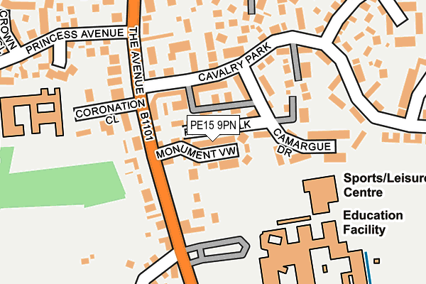 PE15 9PN map - OS OpenMap – Local (Ordnance Survey)