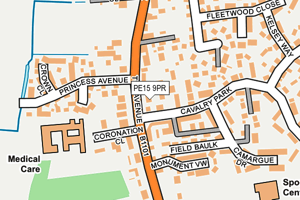 PE15 9PR map - OS OpenMap – Local (Ordnance Survey)